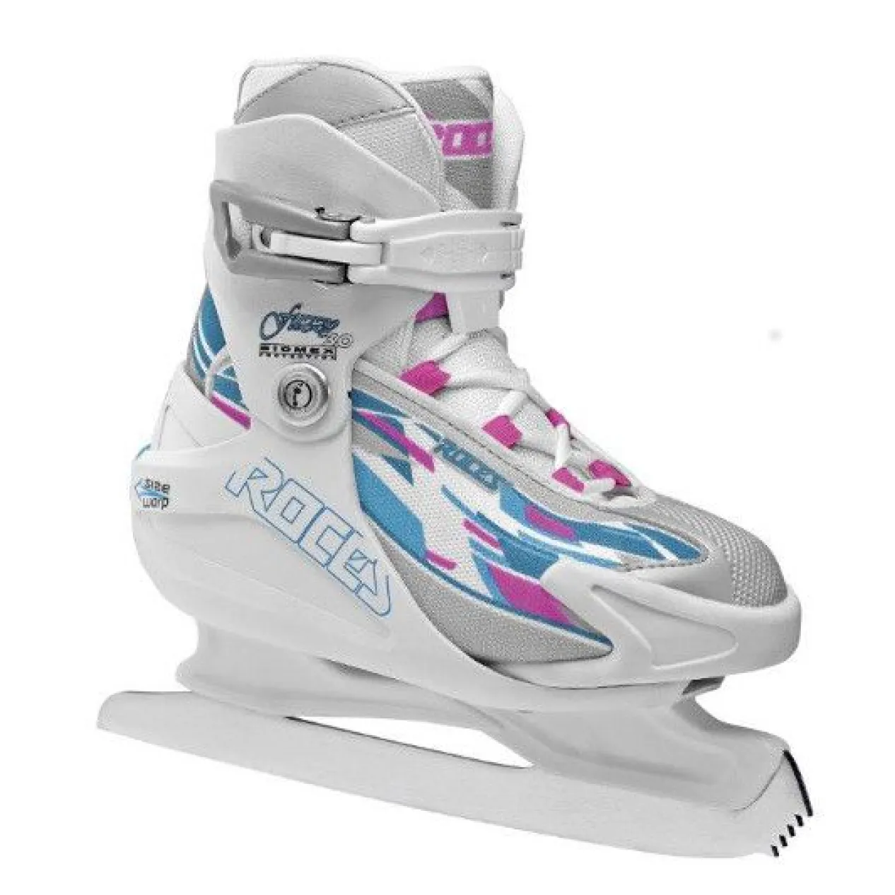 Roces Adjustable Ice Skate For Kids Fuzzy 3.0 Girl White-Lightblue-Pink