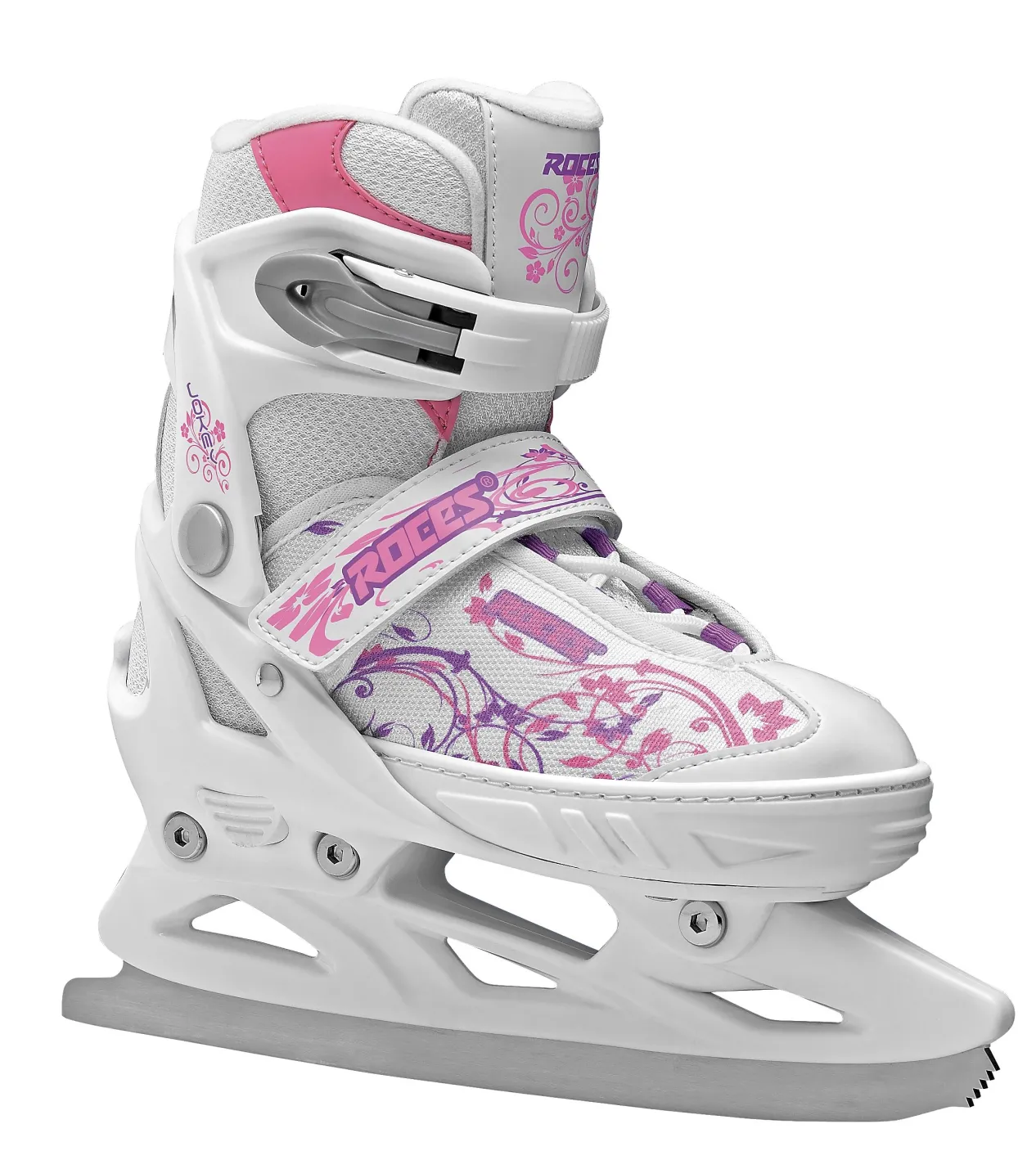 Roces Adjustable Ice Skate-Mod. Jokey Ice Girl White-Pink,Violet