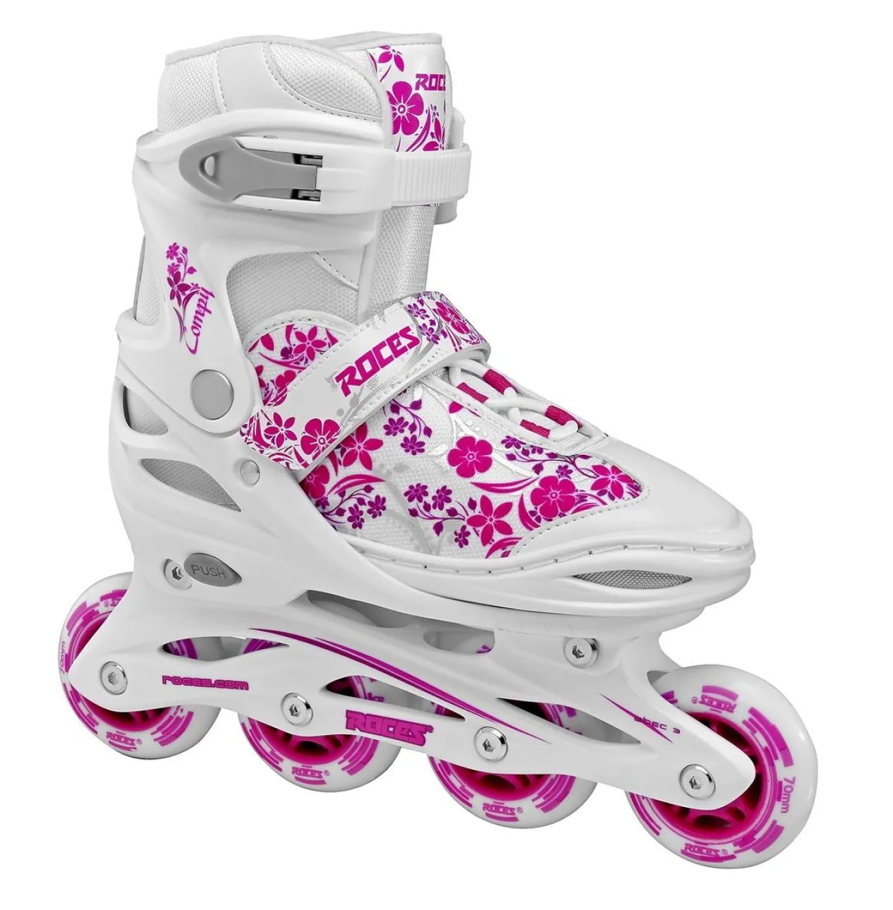 Roces Adjustable Inline Skate For Kids-Mod. Compy 8.0 Girl White-Violet