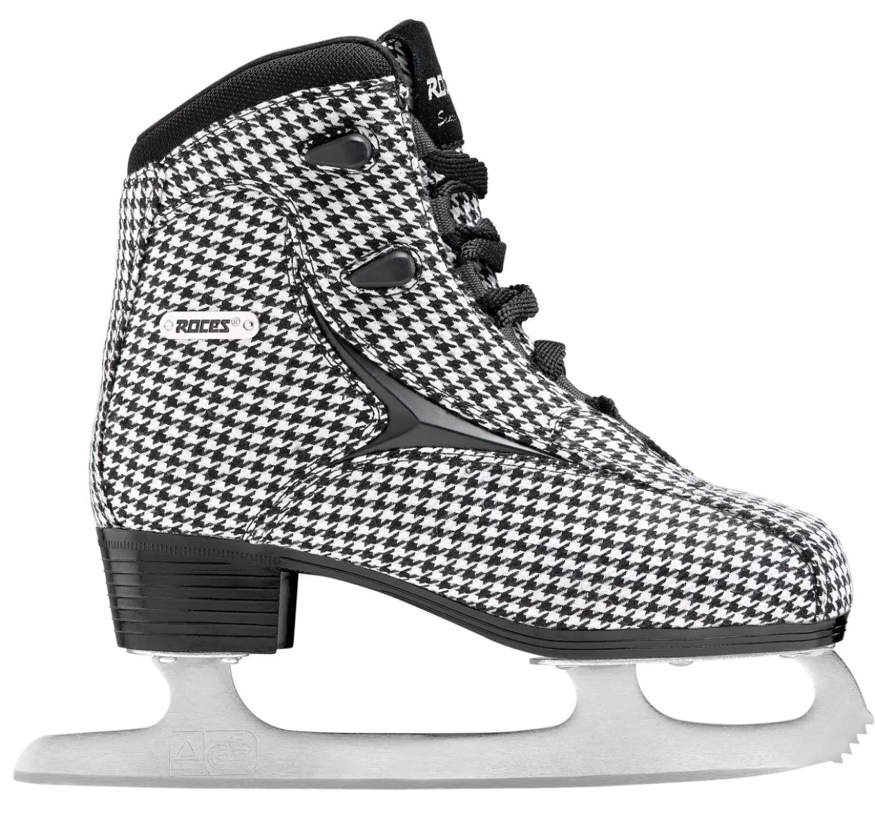 Roces Ice Skate-Mod. Brits White-Black, Pied De Poule