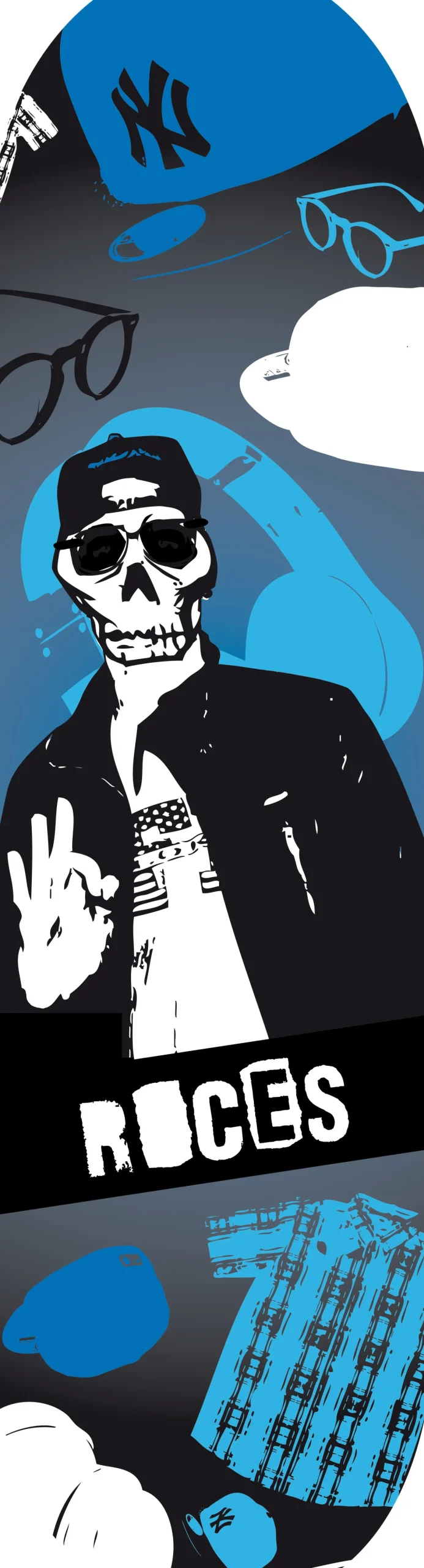 Roces Mini Skateboard-Mod. Skull Boy