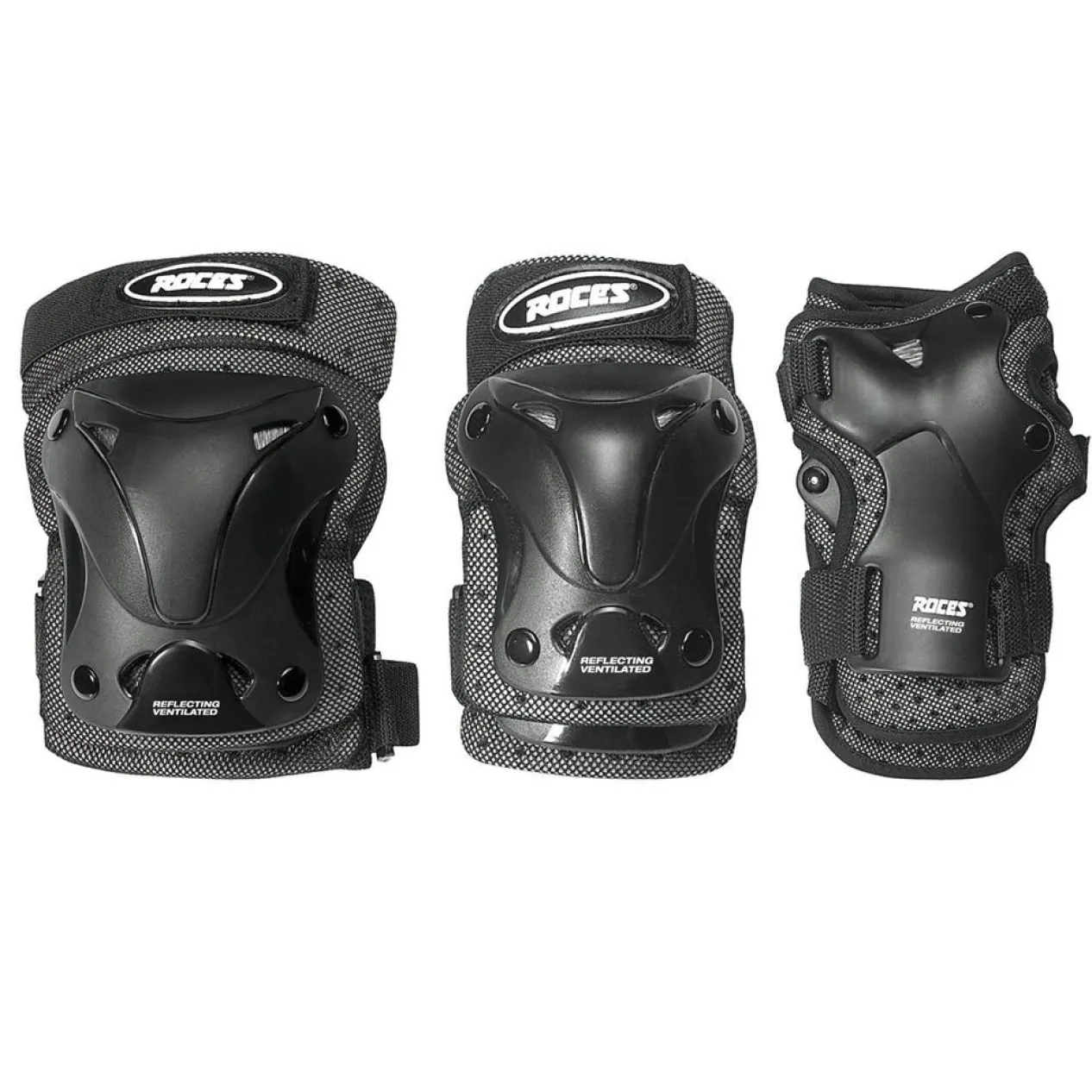 Roces Protectors-Mod. Ventilated Pack: Wristguards, Elbow Pads And Knee Pads