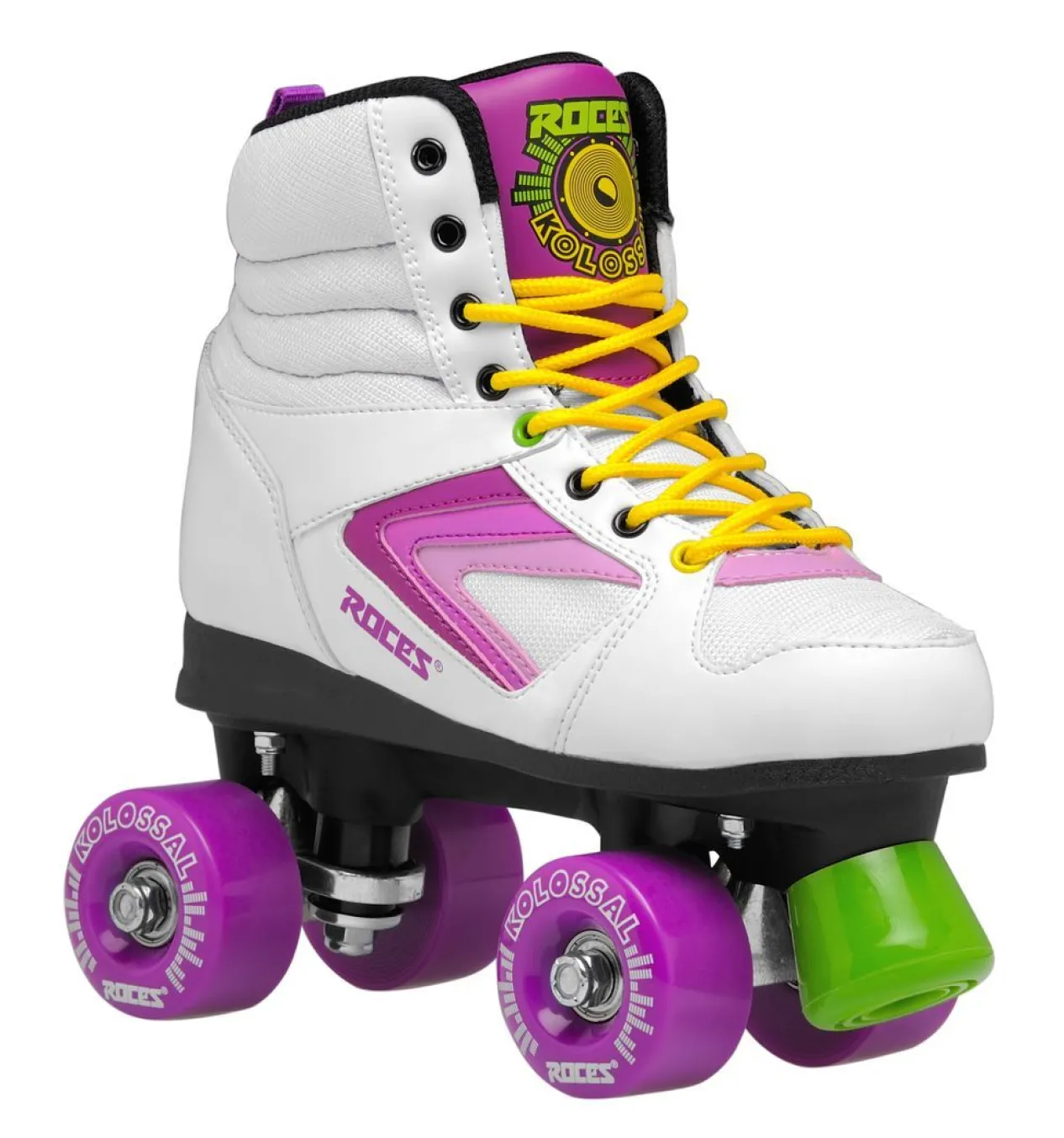 Roces Roller Skate-Mod. Kolossal White-Purple, Yellow